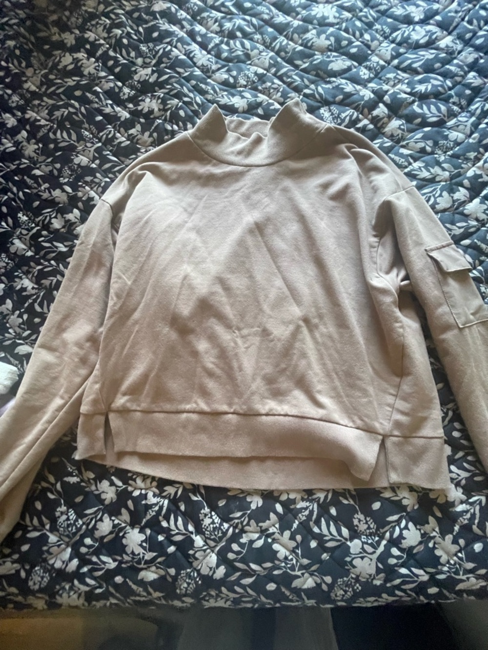 all in motion Beige Long Sleeve Mock Neck Top